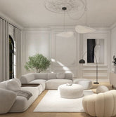 Trueliving Modern light Seven Seater Sofa linen Finish 1.77D x 3.6W x 0.84H Meters